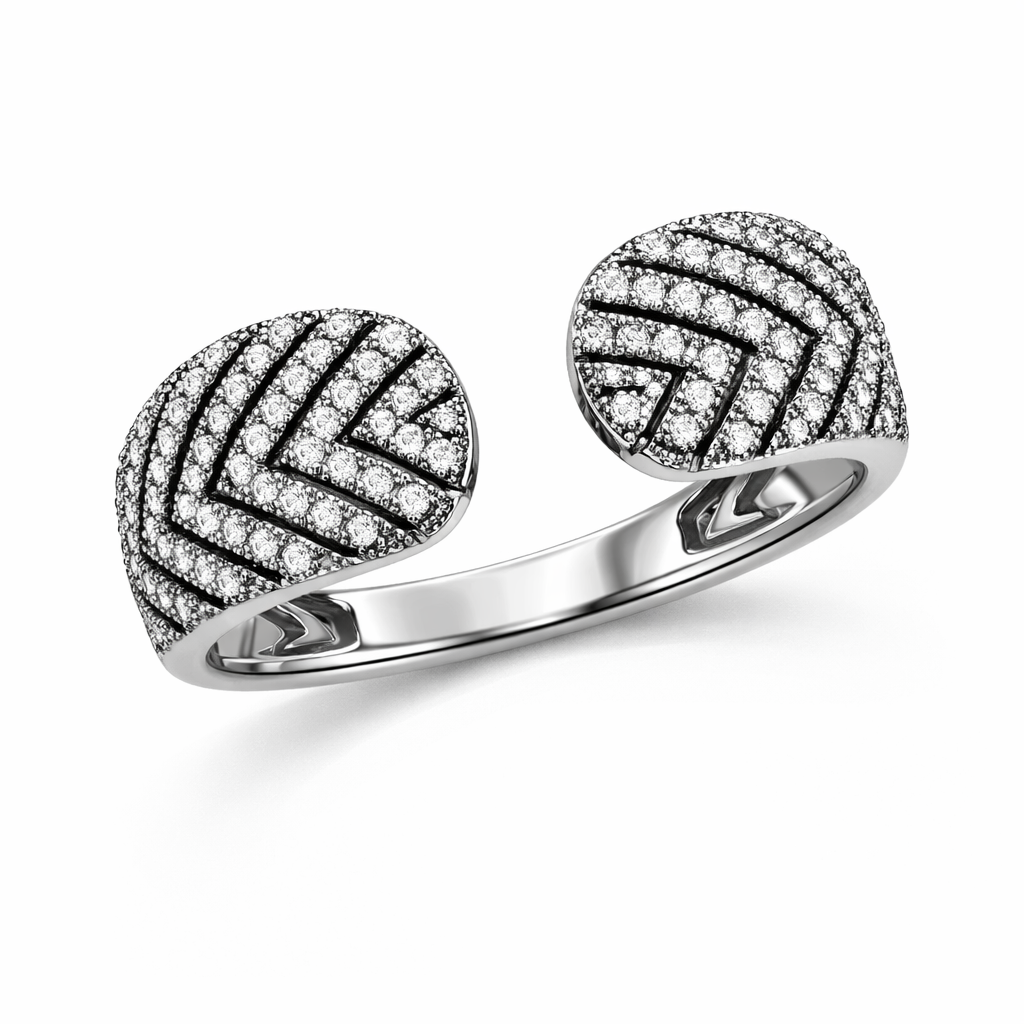 DRD Diamond & Black Rhodium Open Ring
