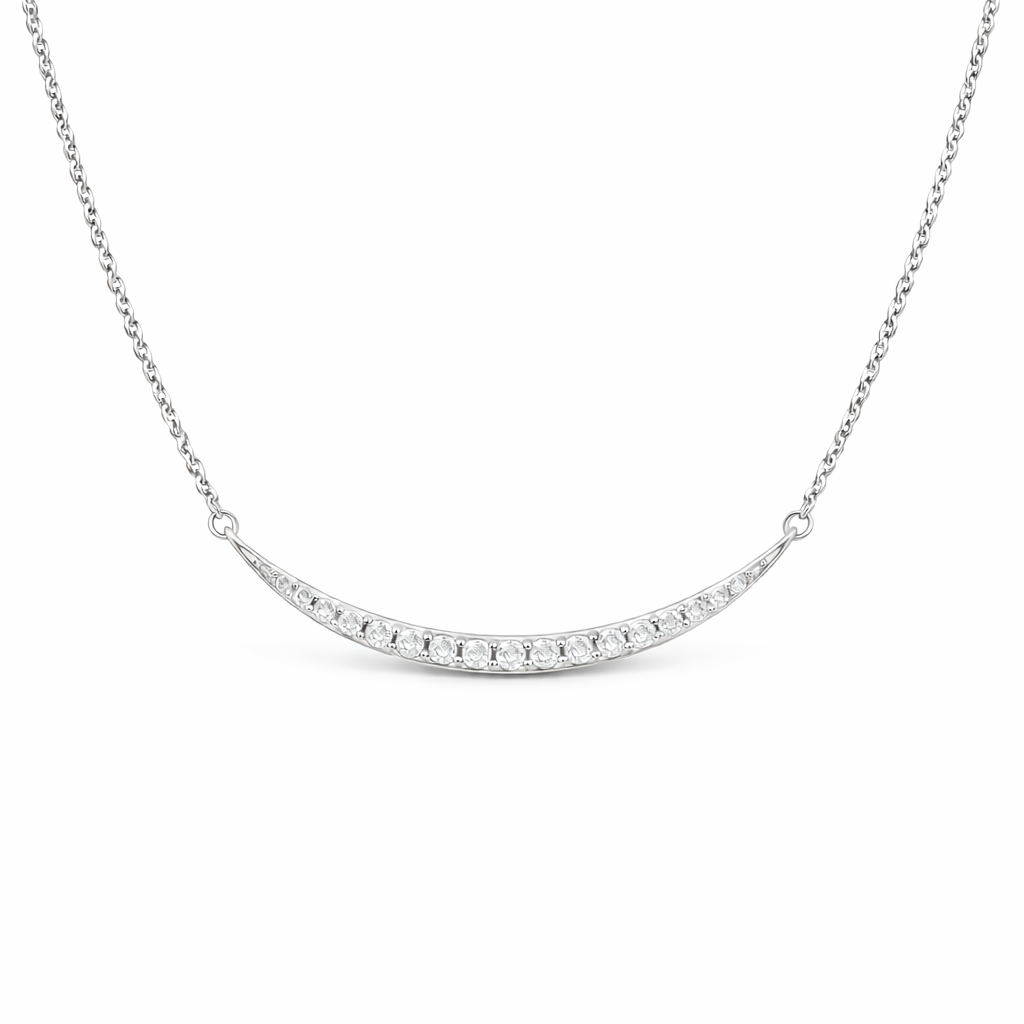 Diamond Curved Bar Necklace