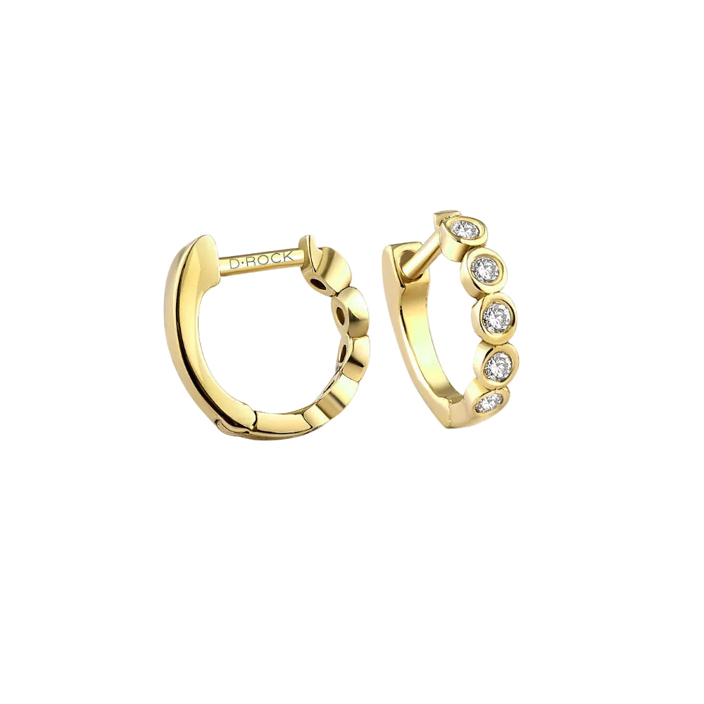 Diamond Bezel Mini Huggies