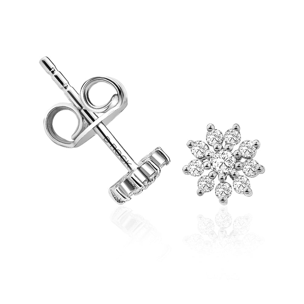 Diamond Mini Flower Stud Earring
