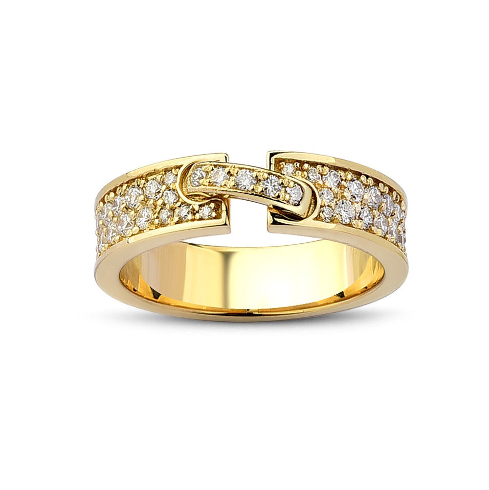 Diamond Lock band Ring