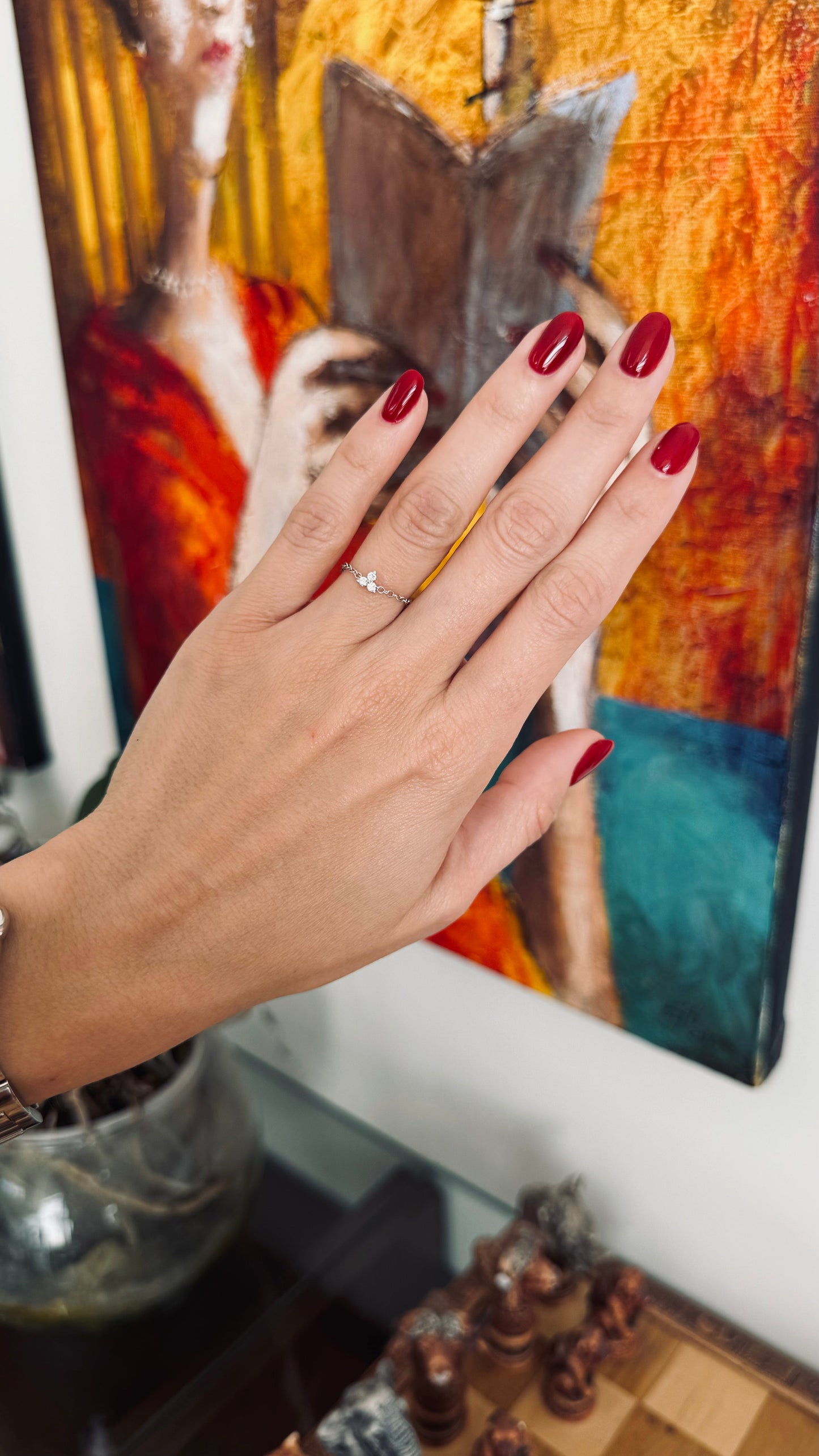 EF Collection Diamond Trio Chain Ring