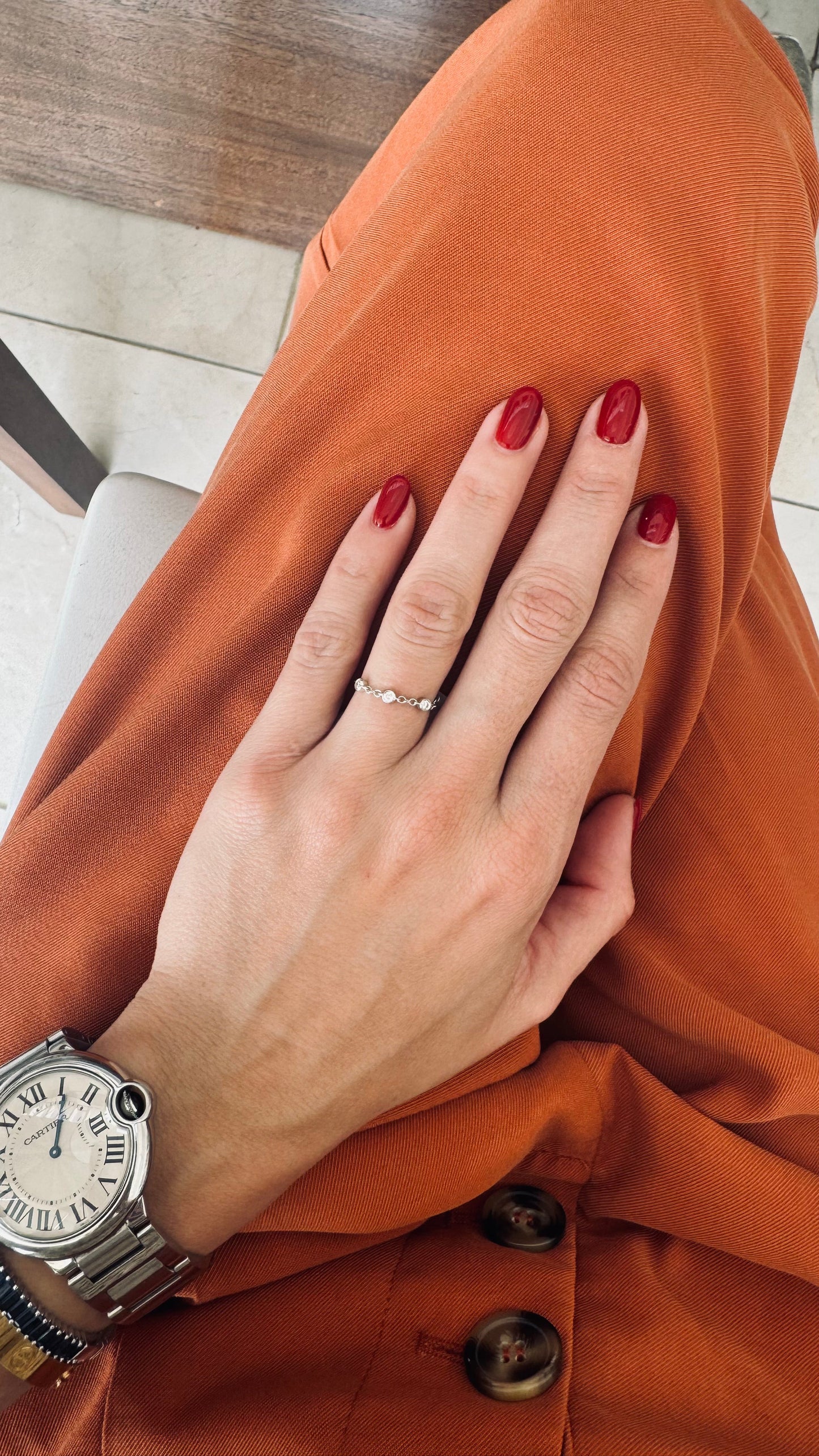 EF-Colllection Trio Bezel Chain Ring