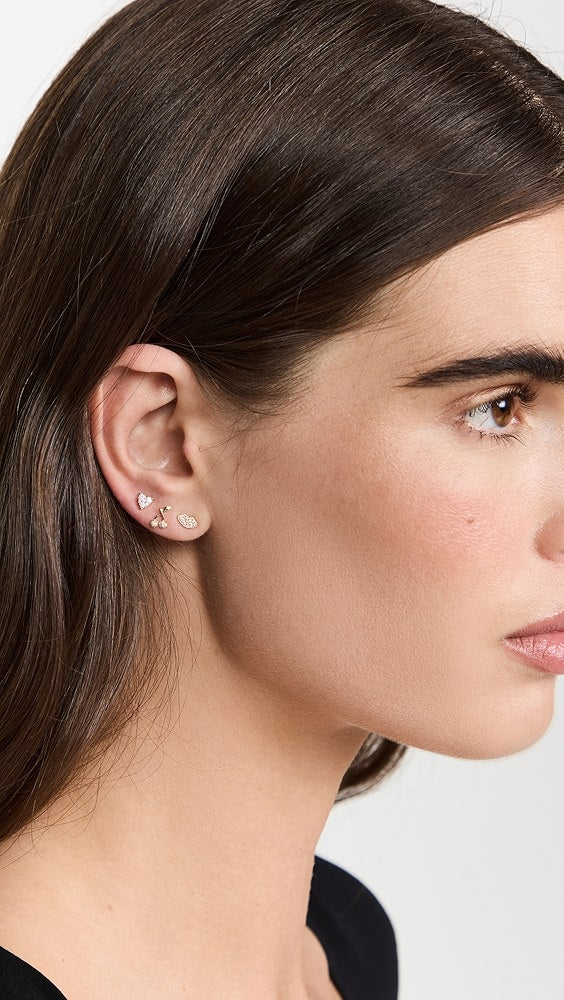 EF-Collection Diamond Kiss Stud Earrings