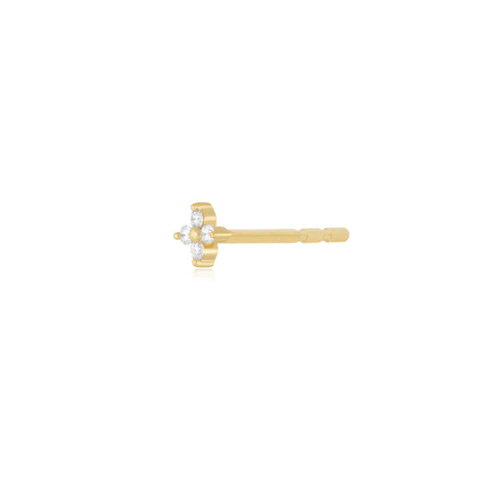 EF-Collection Mini Diamond Fleur Stud Earrings