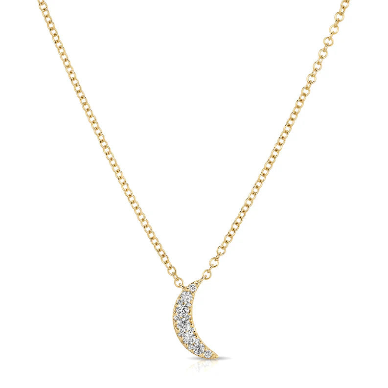 EF-Collection Full Cut Diamond Crescent Moon Choker