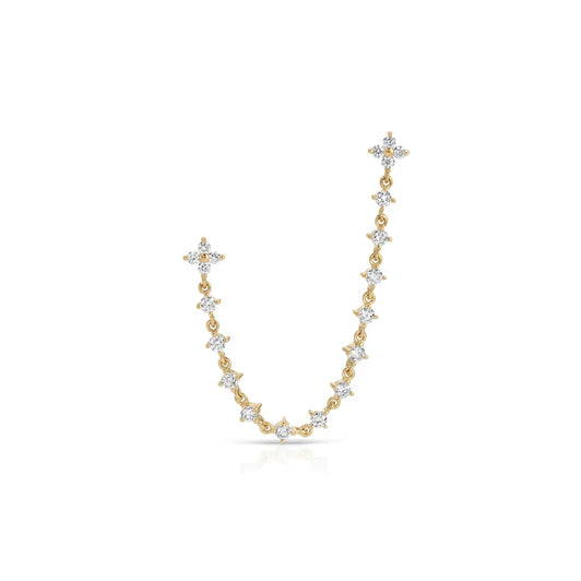 EF-Collection Diamond Fleur Double Stud Earring