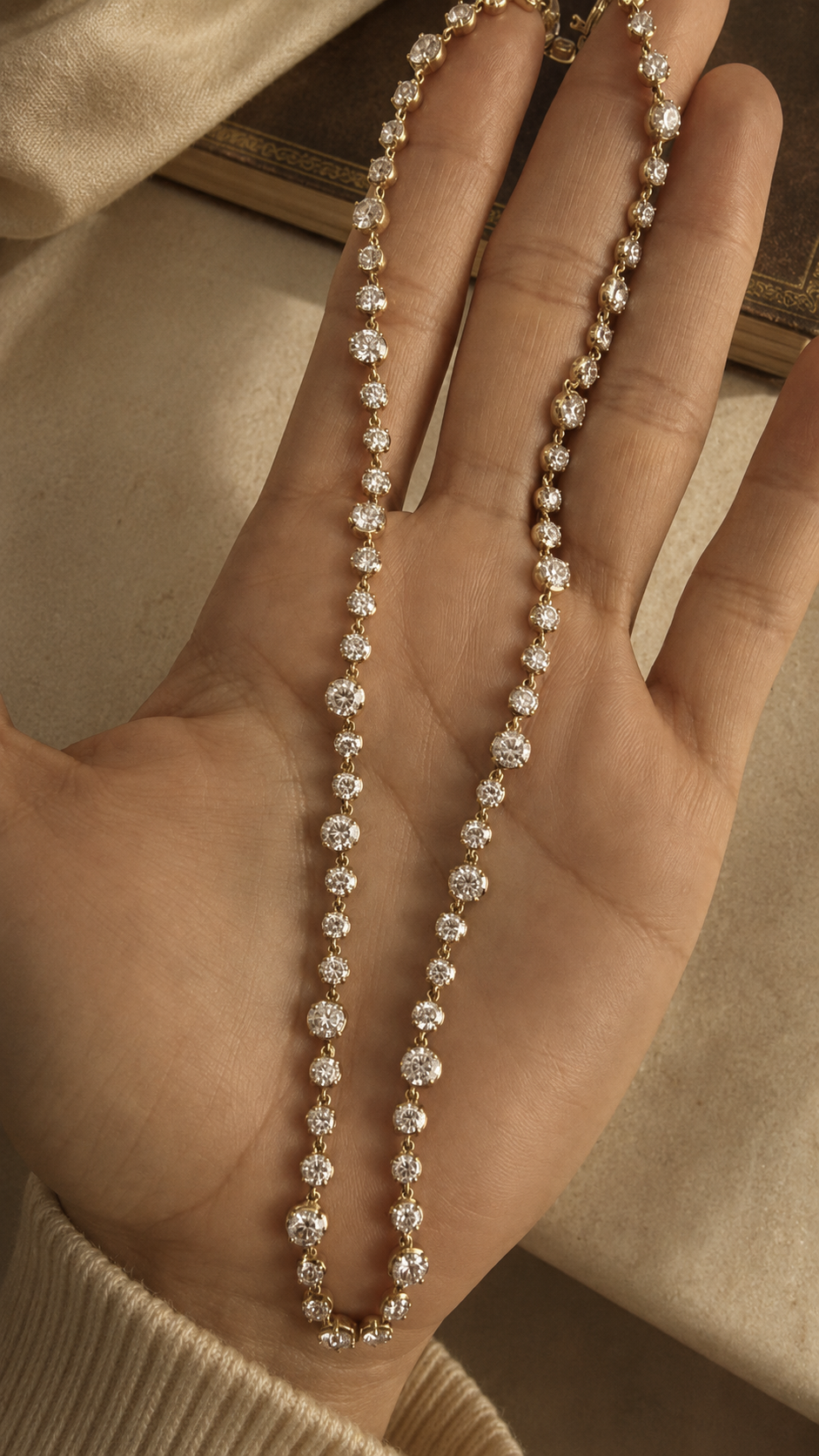 Graduated Diamond Tennis Necklace
