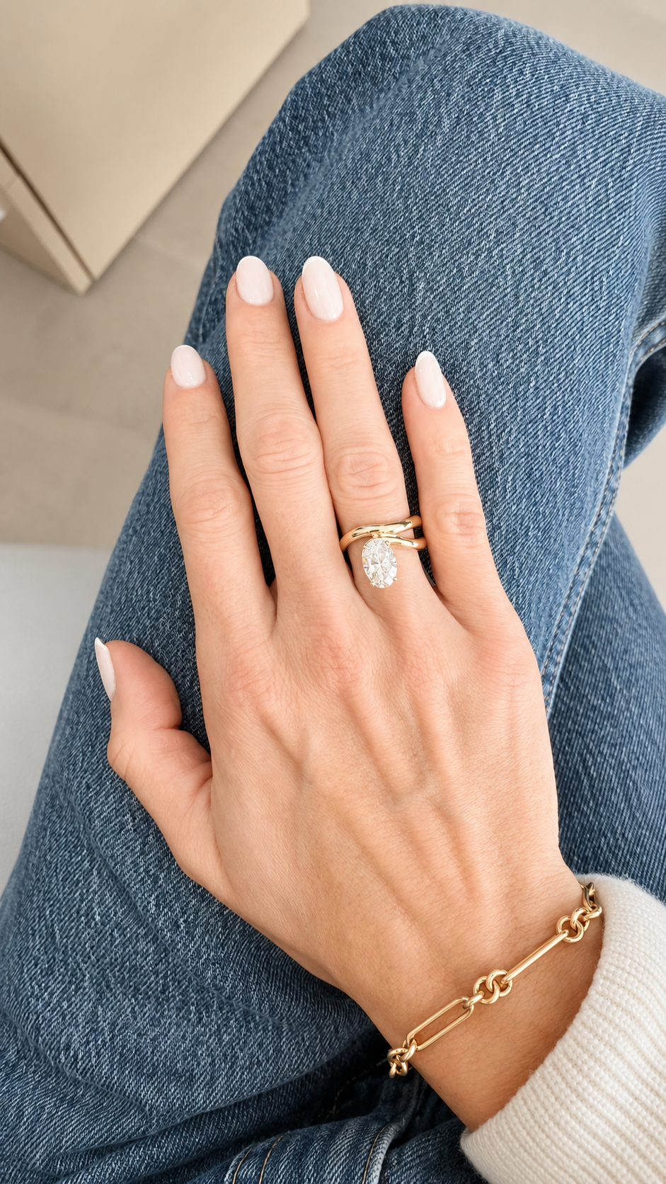 OVAL Diamond Wrap Ring
