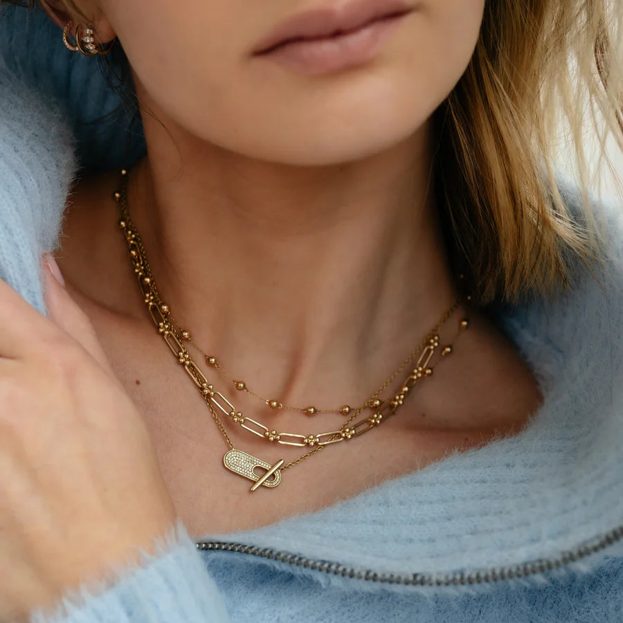 Poppy Rae Pebble Link Station Necklace