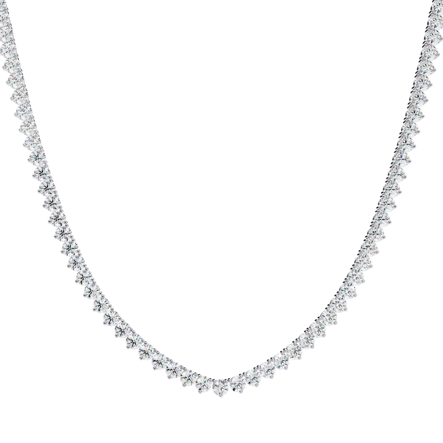 Prong Set Diamond Kelly Tennis Necklace