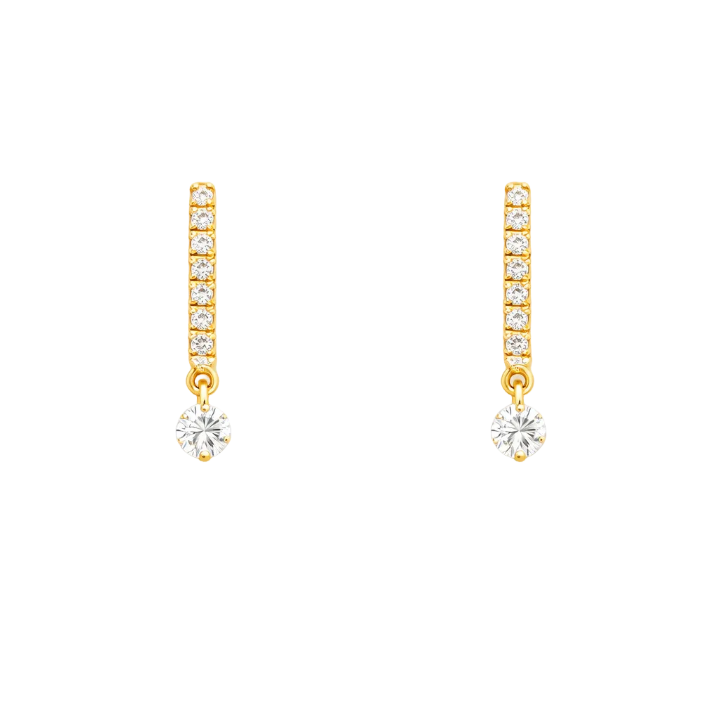 Djula Dancing Diamond Bar Studs