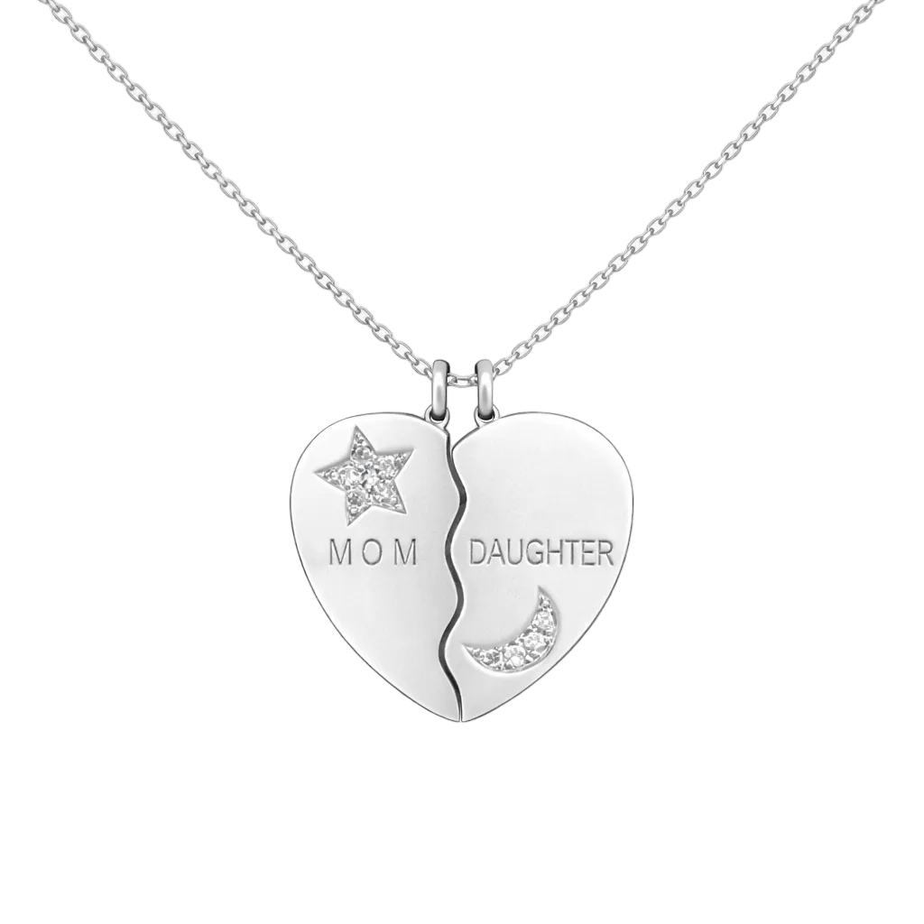 Mom & Daughter Heart Necklace