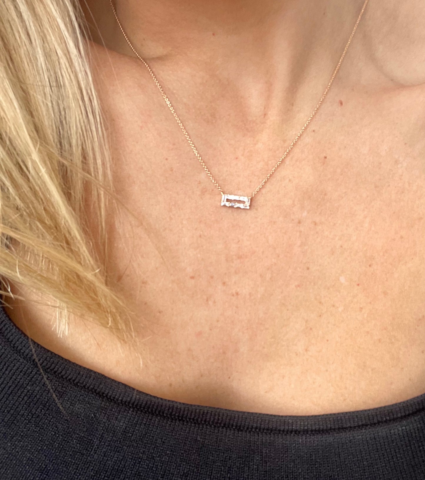 DRD Sadie Pearl Rectangle Necklace