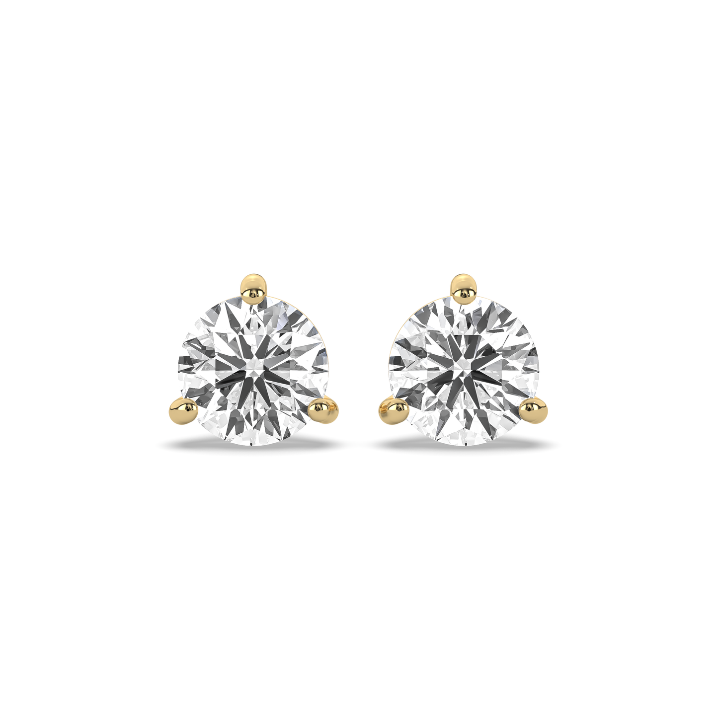 Kelly Round Diamond Solitaire Stud Earrings (1 Carat Each)