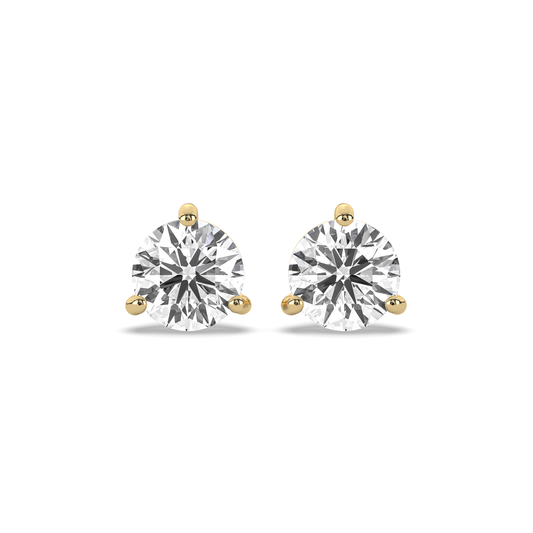 Kelly Round Diamond Solitaire Stud Earrings (1 Carat Each)