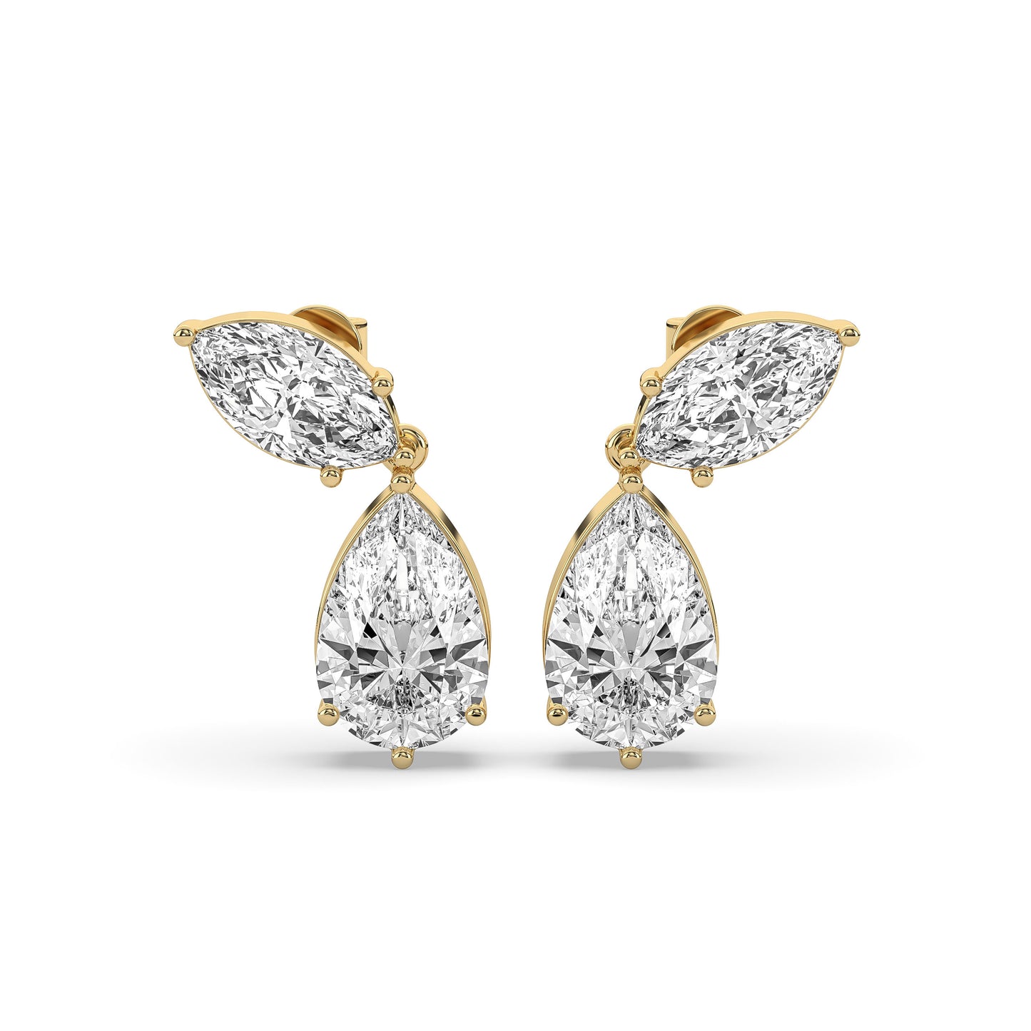 Marquise & Pear Drop Stud Earrings
