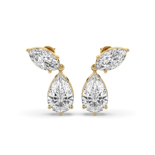 Marquise & Pear Drop Stud Earrings