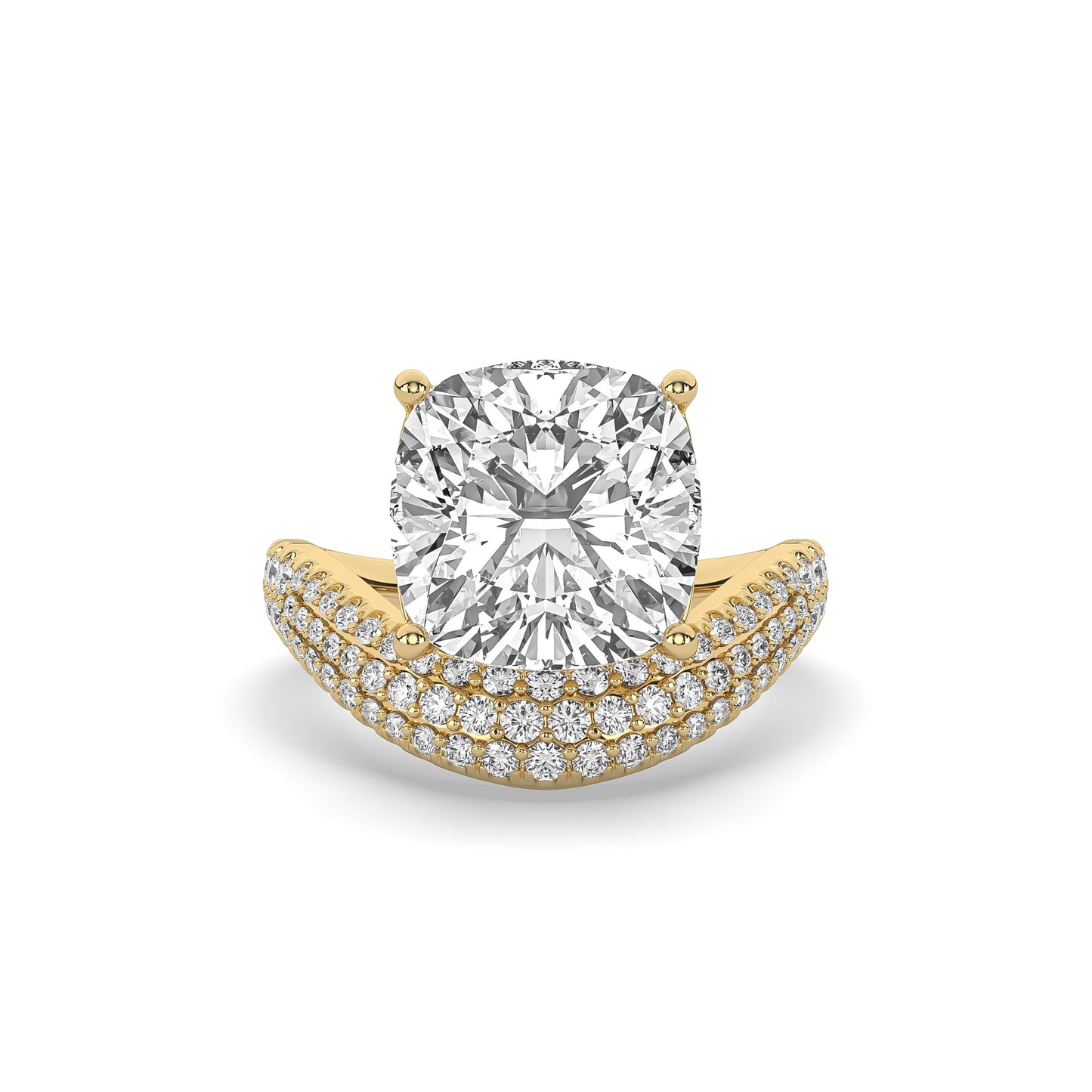 Old Mine Diamond Wave Ring