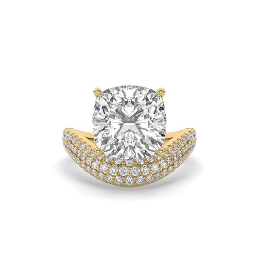 Old Mine Diamond Wave Ring