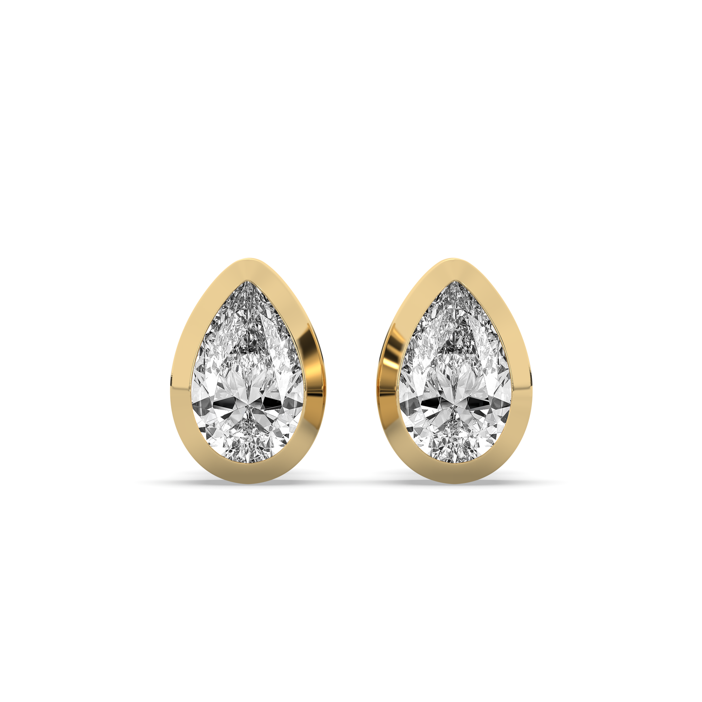 Pear Diamond Bezel Stud Earrings (1.5 Ct)