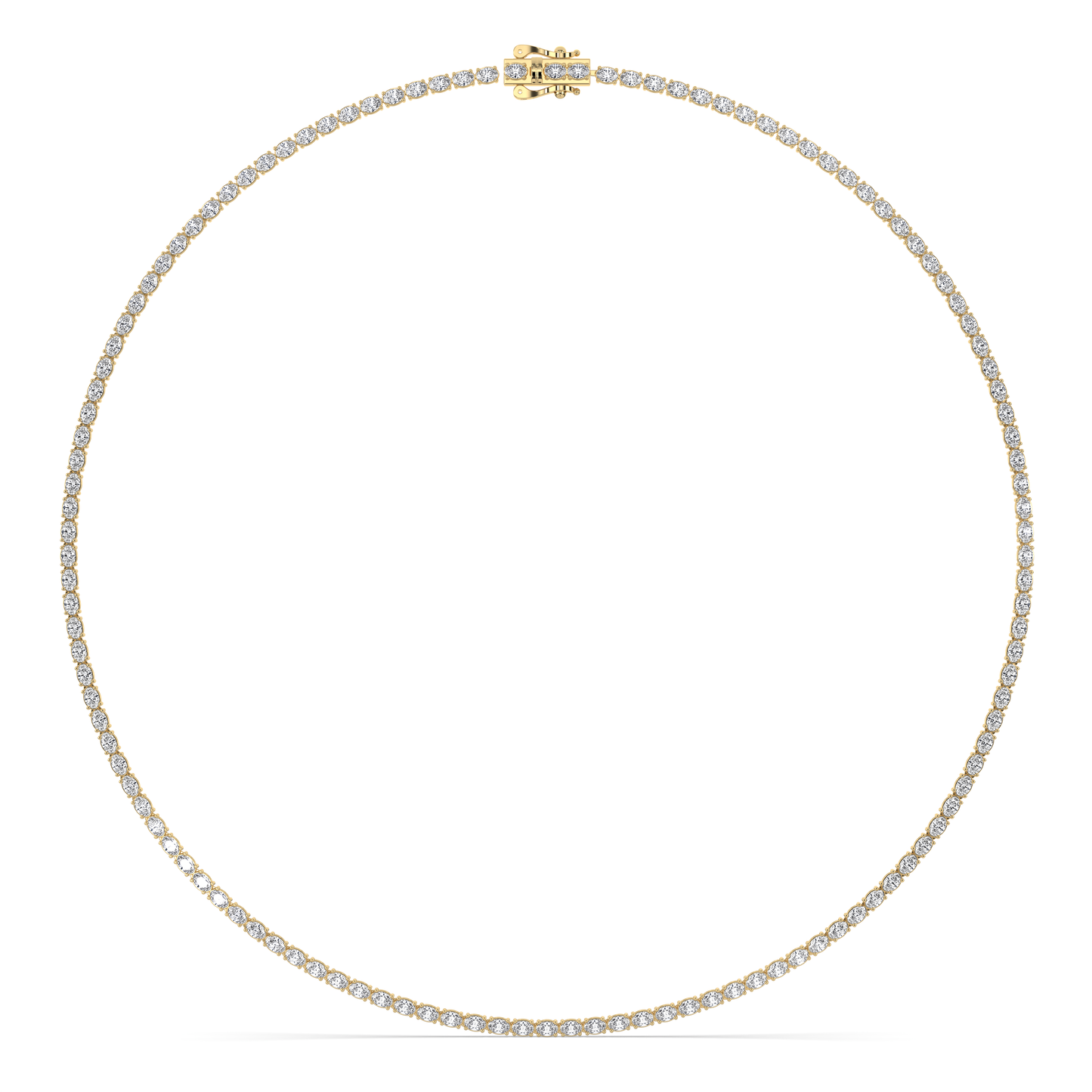 Signature East West Oval Diamond Tennis Necklace