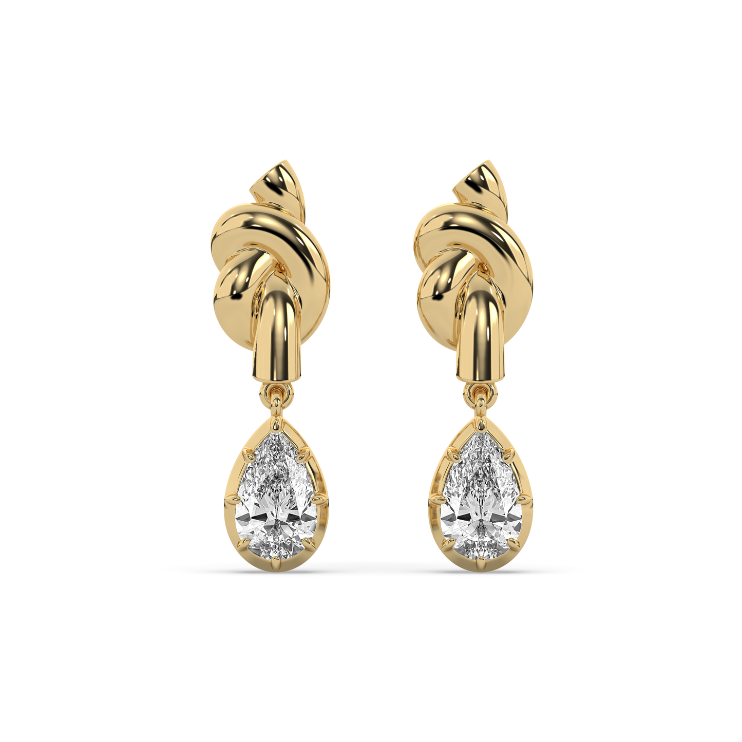Knot Diamond Victoria Drop Earrings