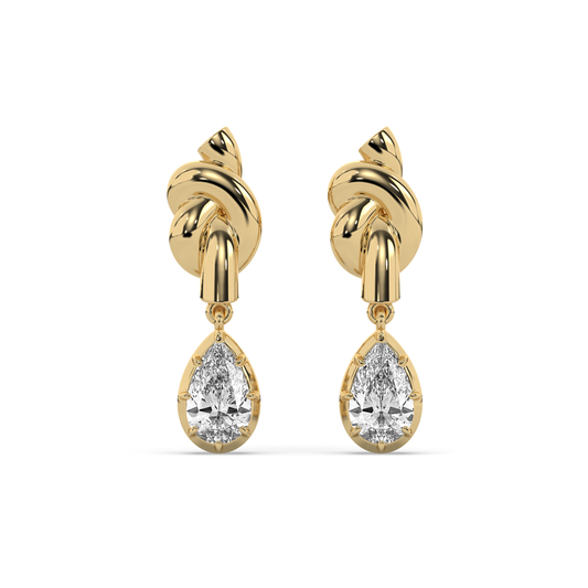 Knot Diamond Victoria Drop Earrings