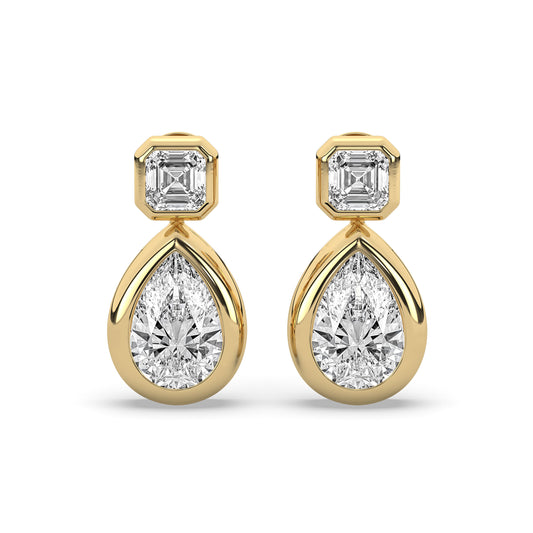 Pear Drop Asscher Carolyn Stud Earrings
