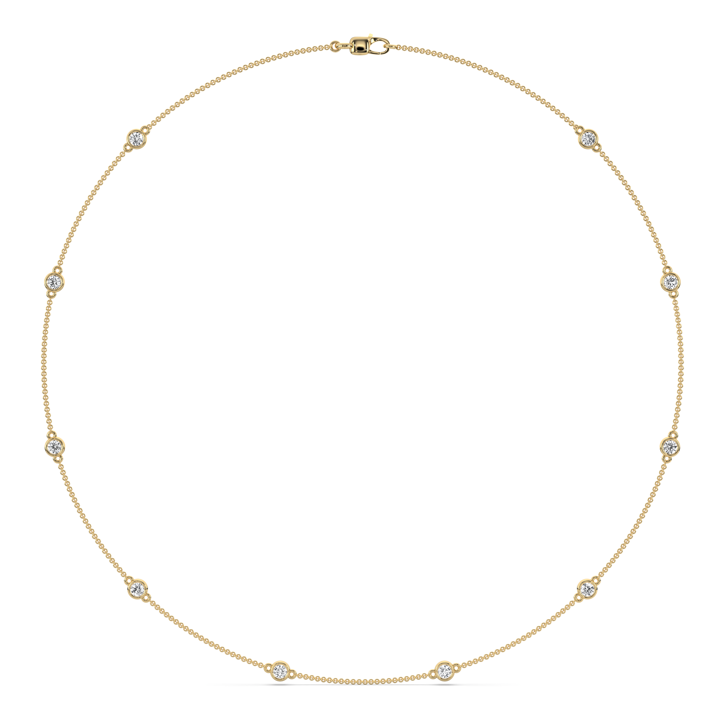 Diamond Bezel Station Necklace