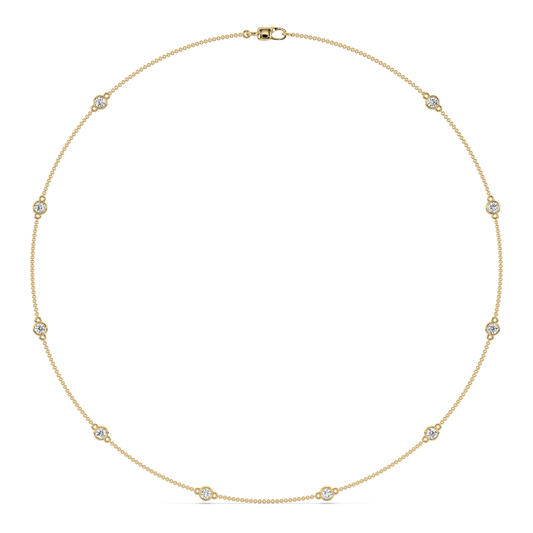 Diamond Bezel Station Necklace
