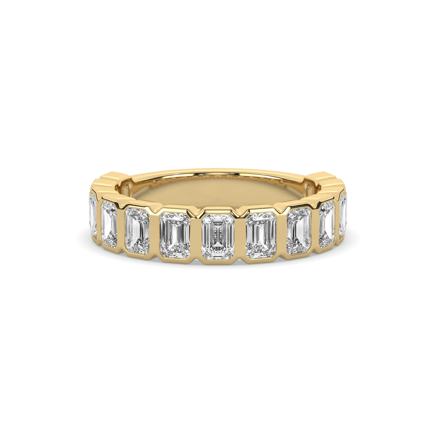 EMERALD DIAMOND BEZEL 3/4 BAND