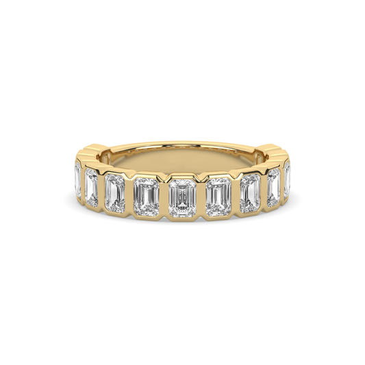 EMERALD DIAMOND BEZEL 3/4 BAND