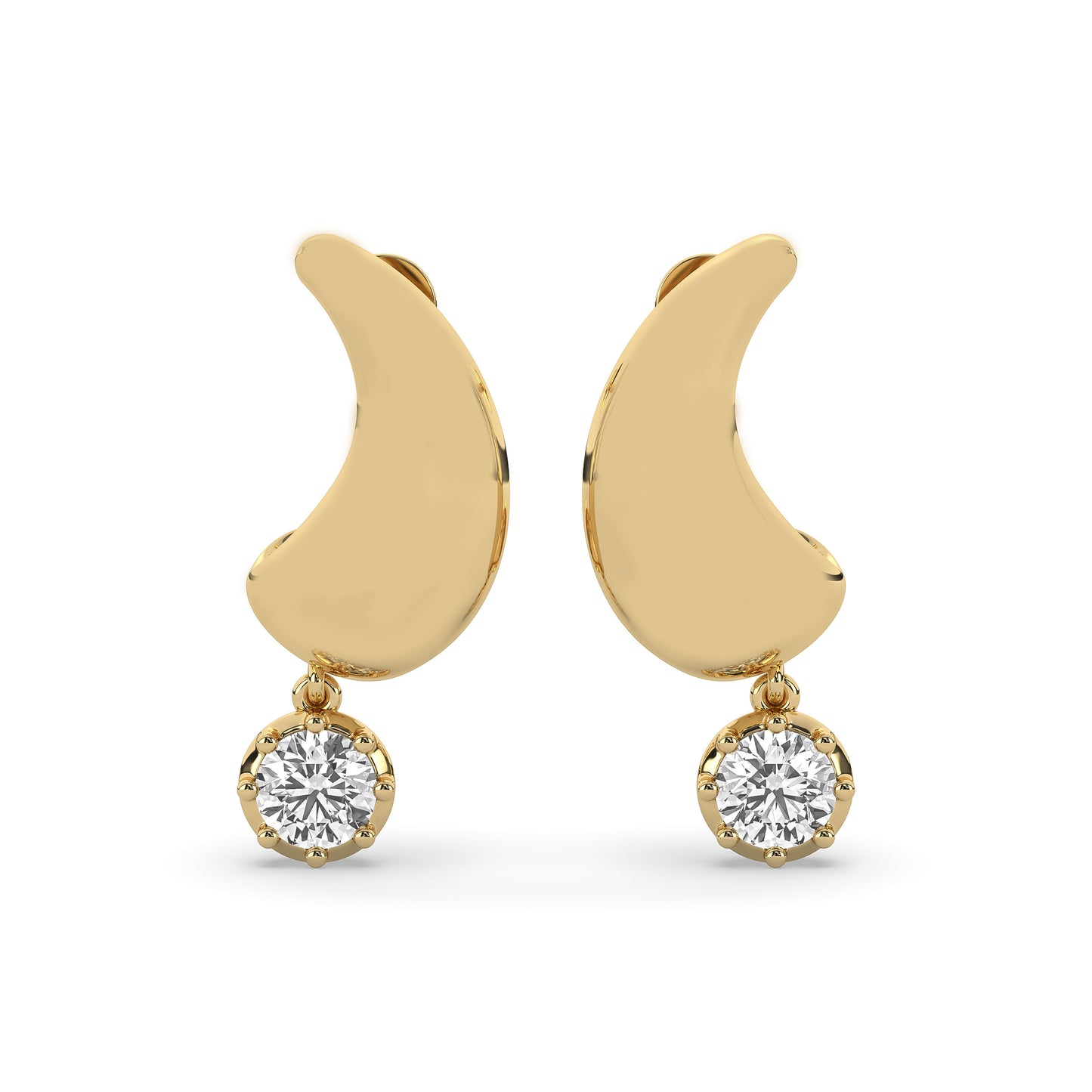 Diamond Drop Wave Earring