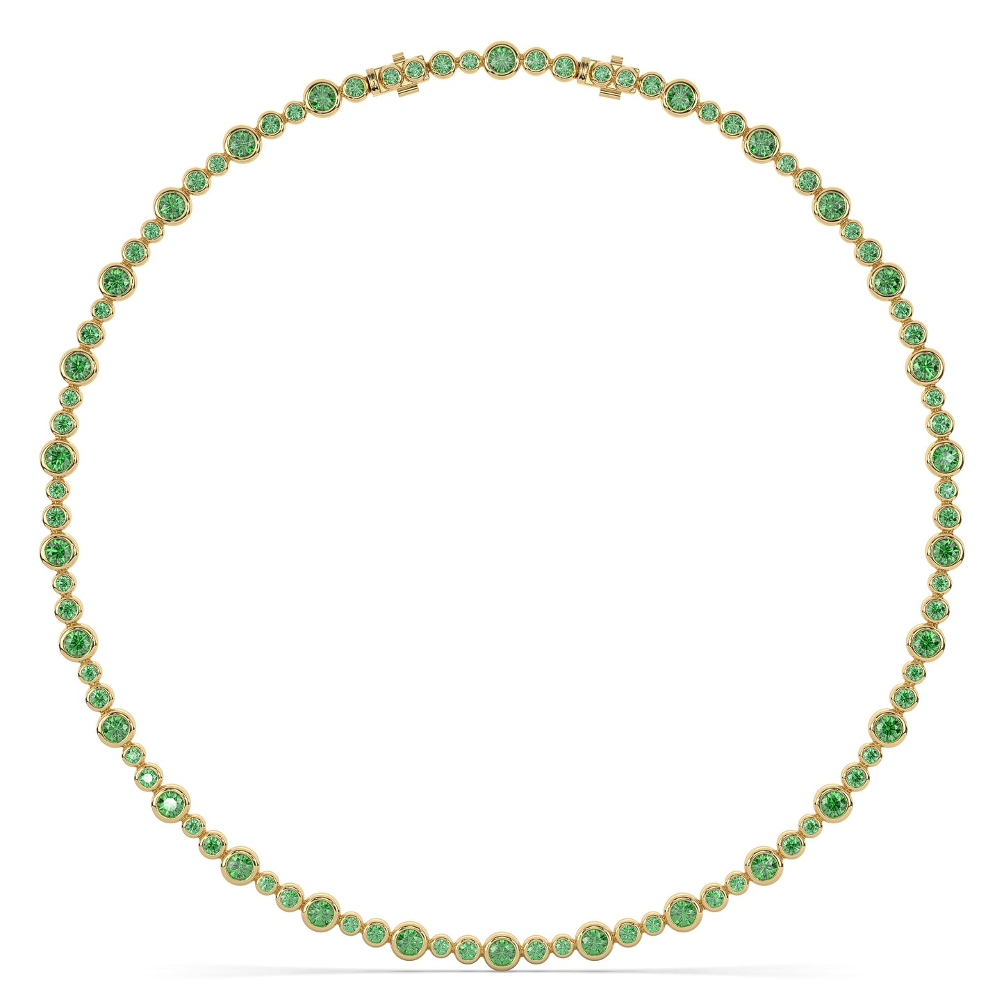 Emerald Tennis Bubble Necklace