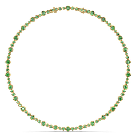Emerald Tennis Bubble Necklace