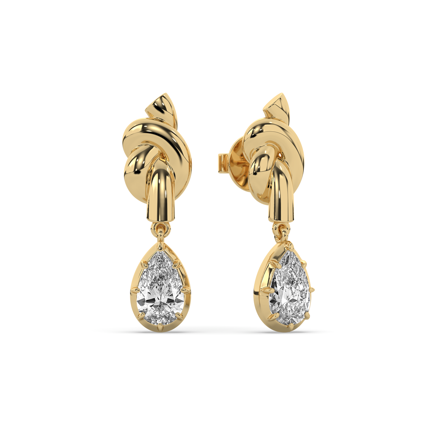 Knot Diamond Victoria Drop Earrings