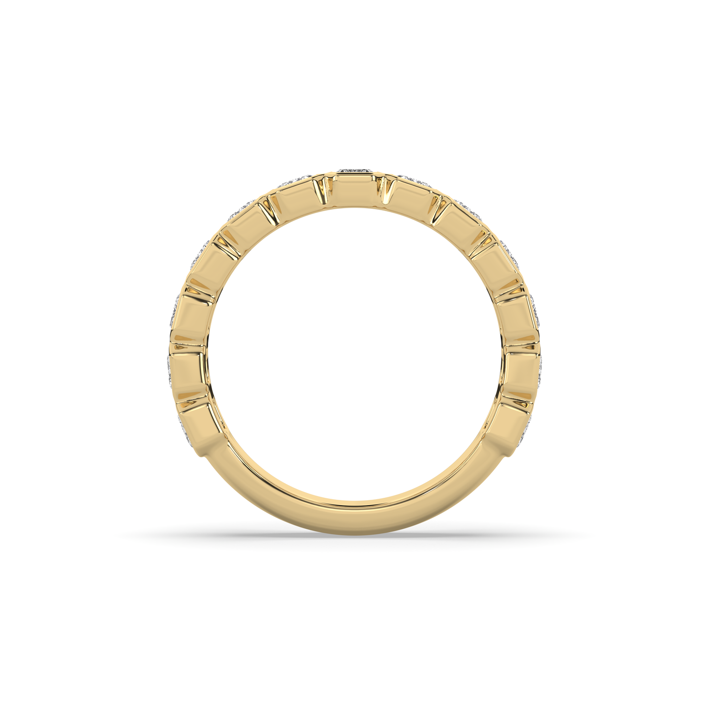 EMERALD DIAMOND BEZEL 3/4 BAND