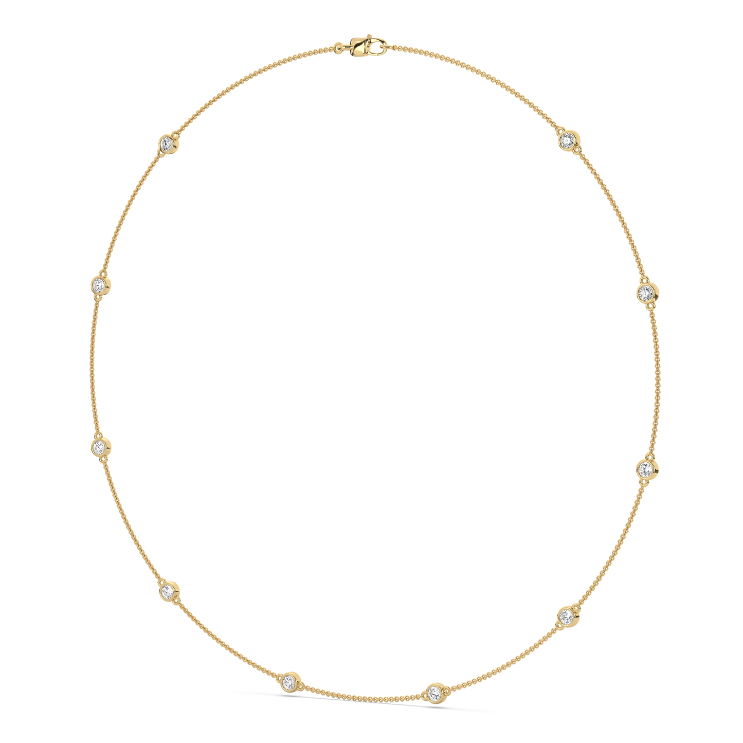 Diamond Bezel Station Necklace