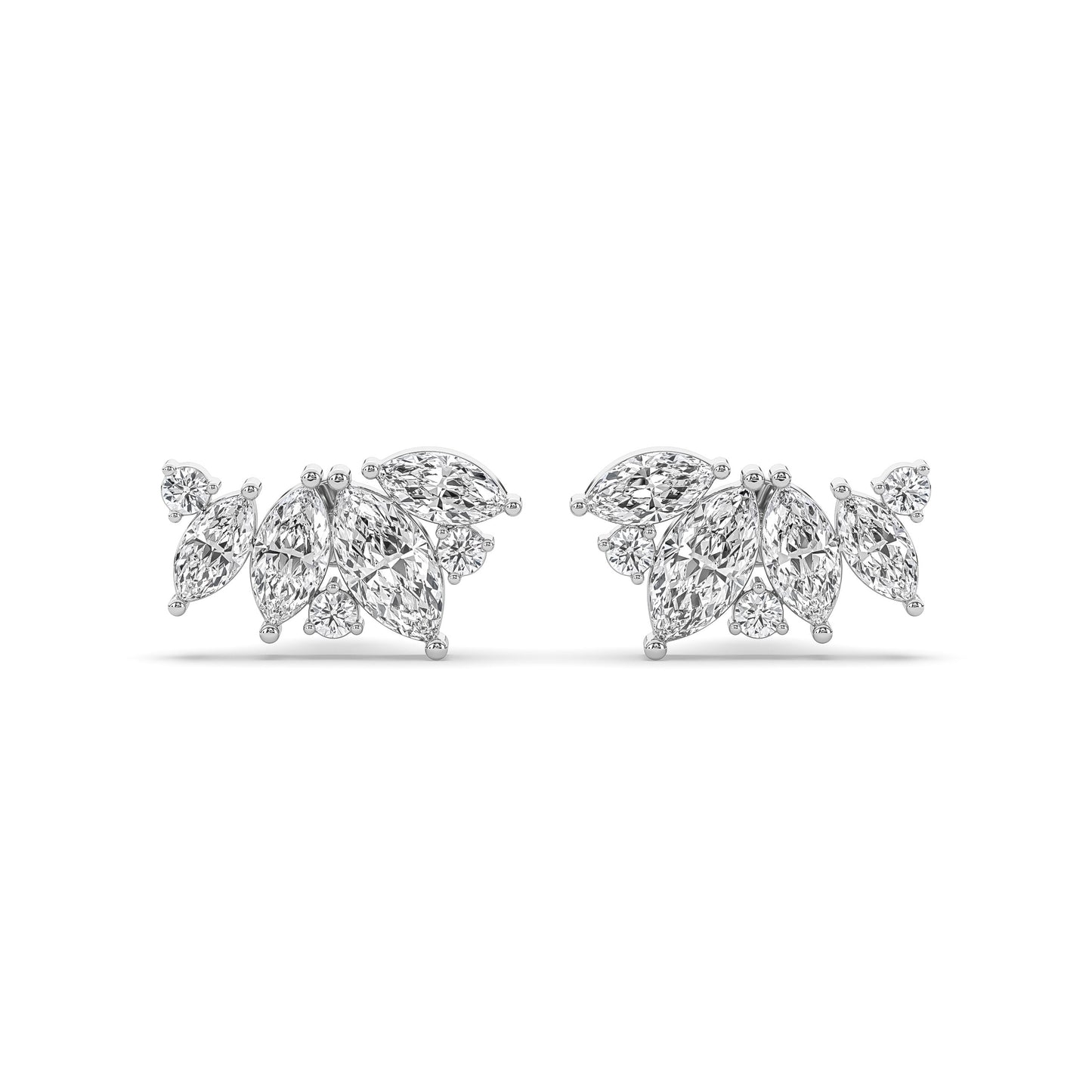 Marquise Diamond Crawler Stud Earring