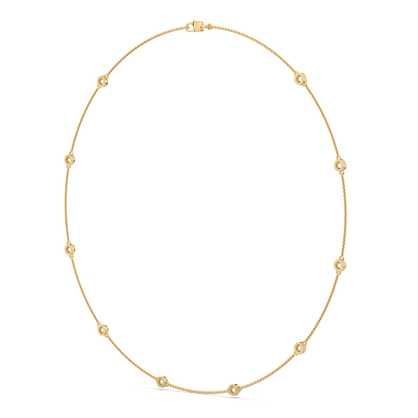Diamond Bezel Station Necklace