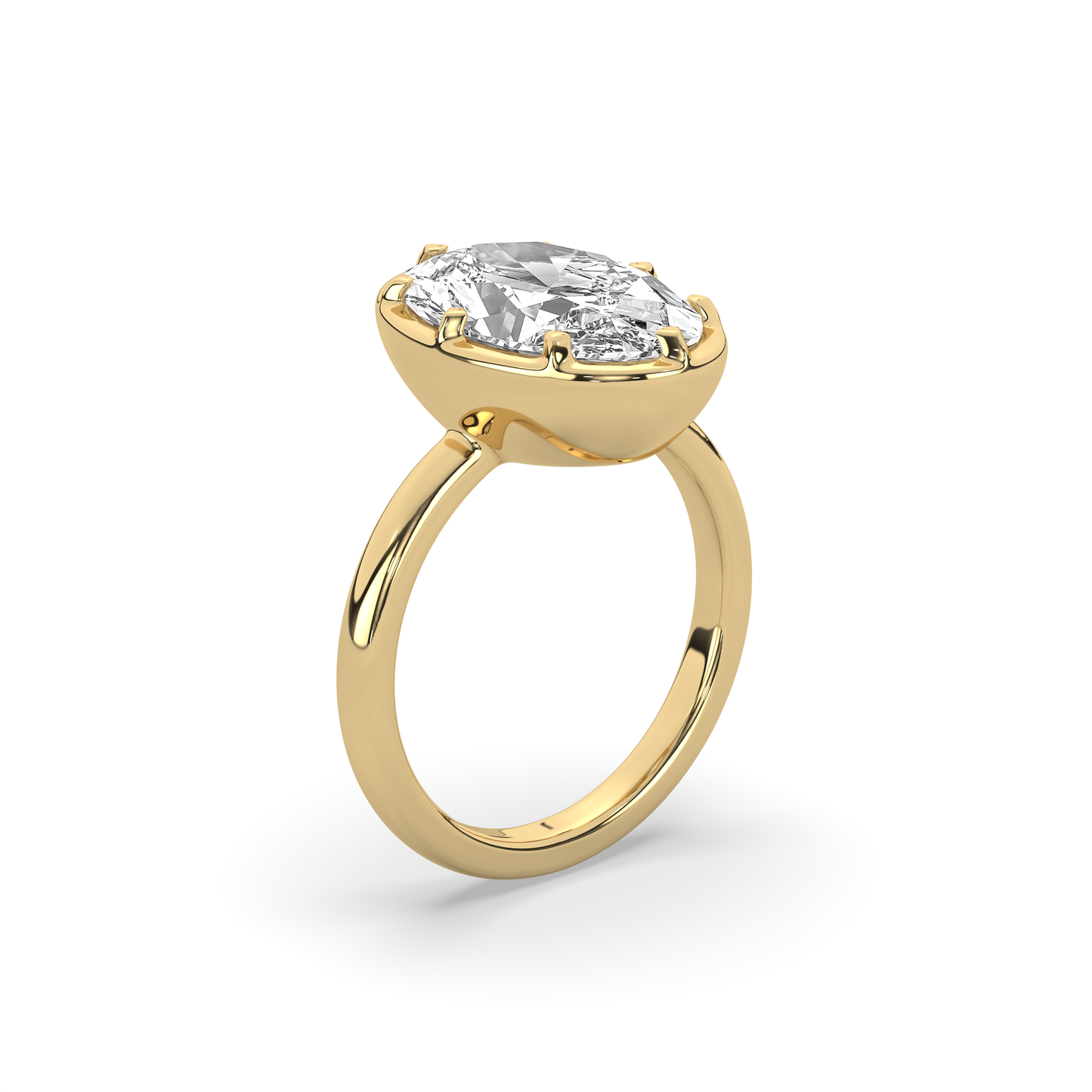 Oval Diamond Victoria Solitaire Ring