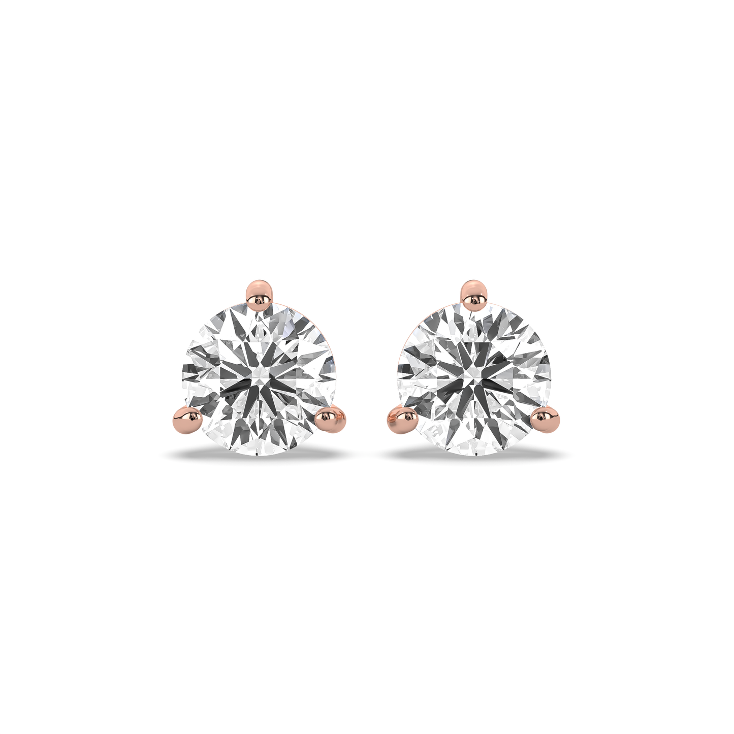 Kelly Round Diamond Solitaire Stud Earrings (1 Carat Each)