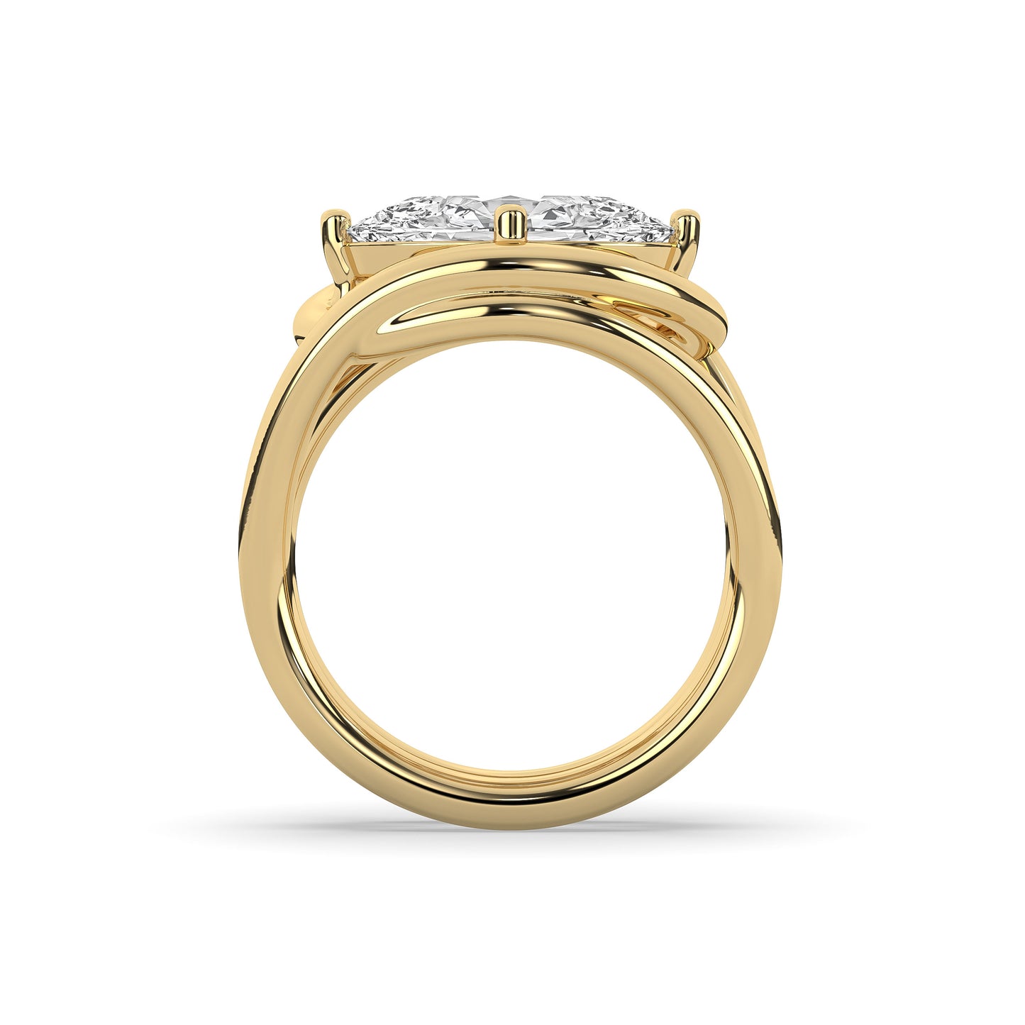 East West Oval Diamond Cocktail Ring
