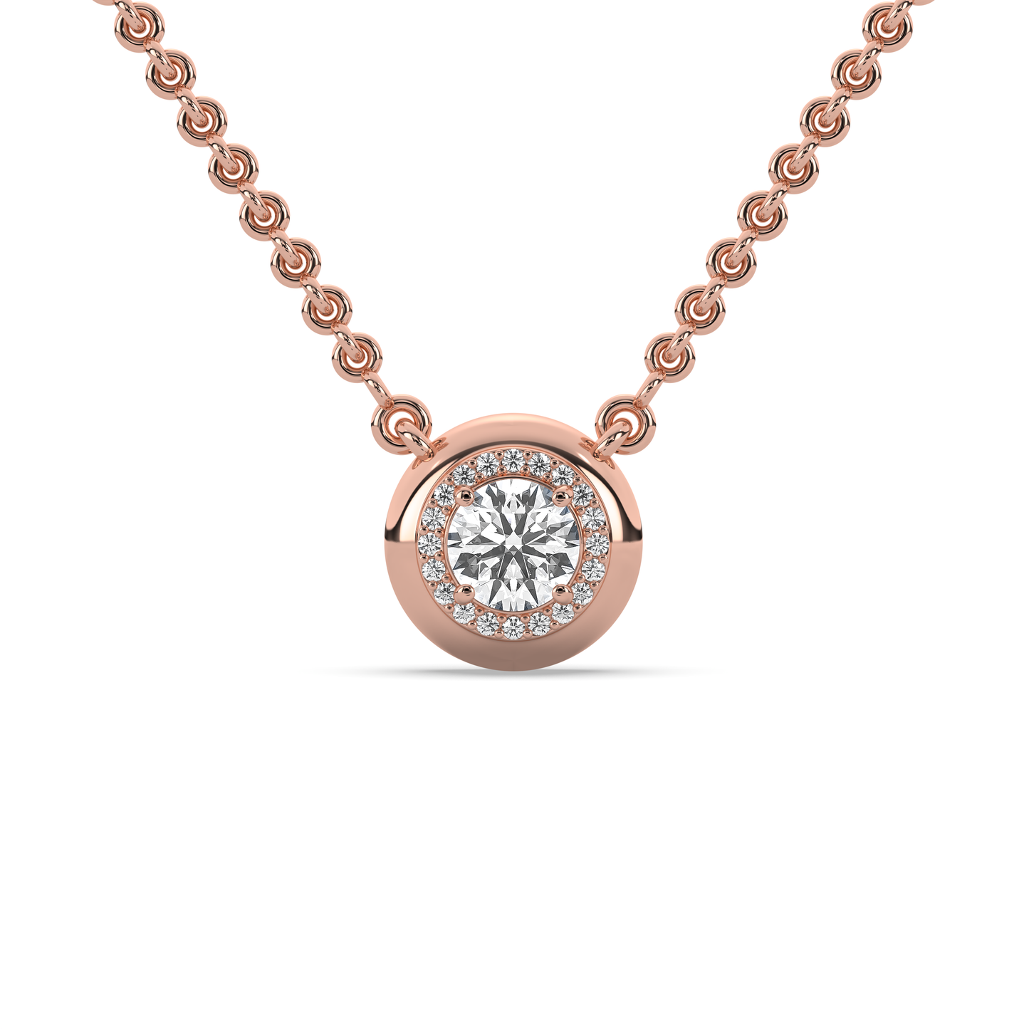 Diana Diamond Halo Pendant Necklace