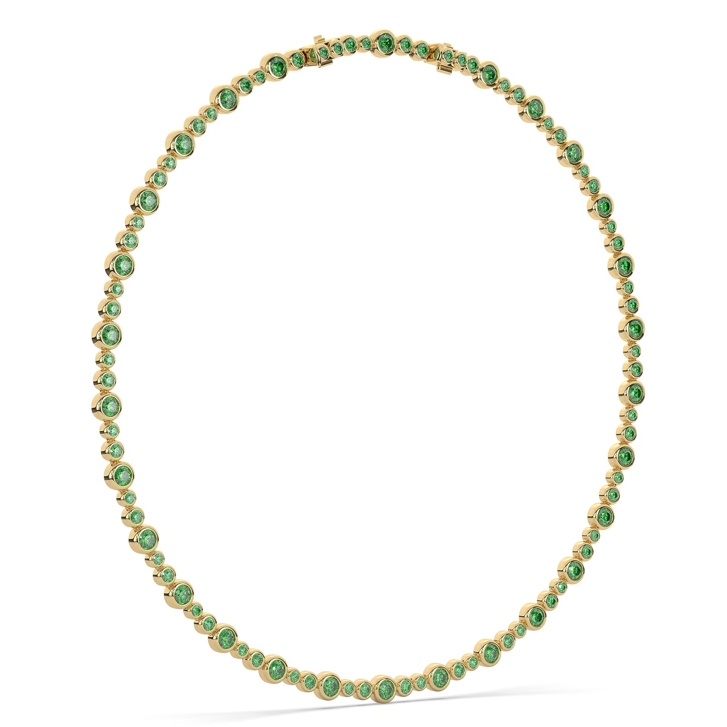 Emerald Tennis Bubble Necklace