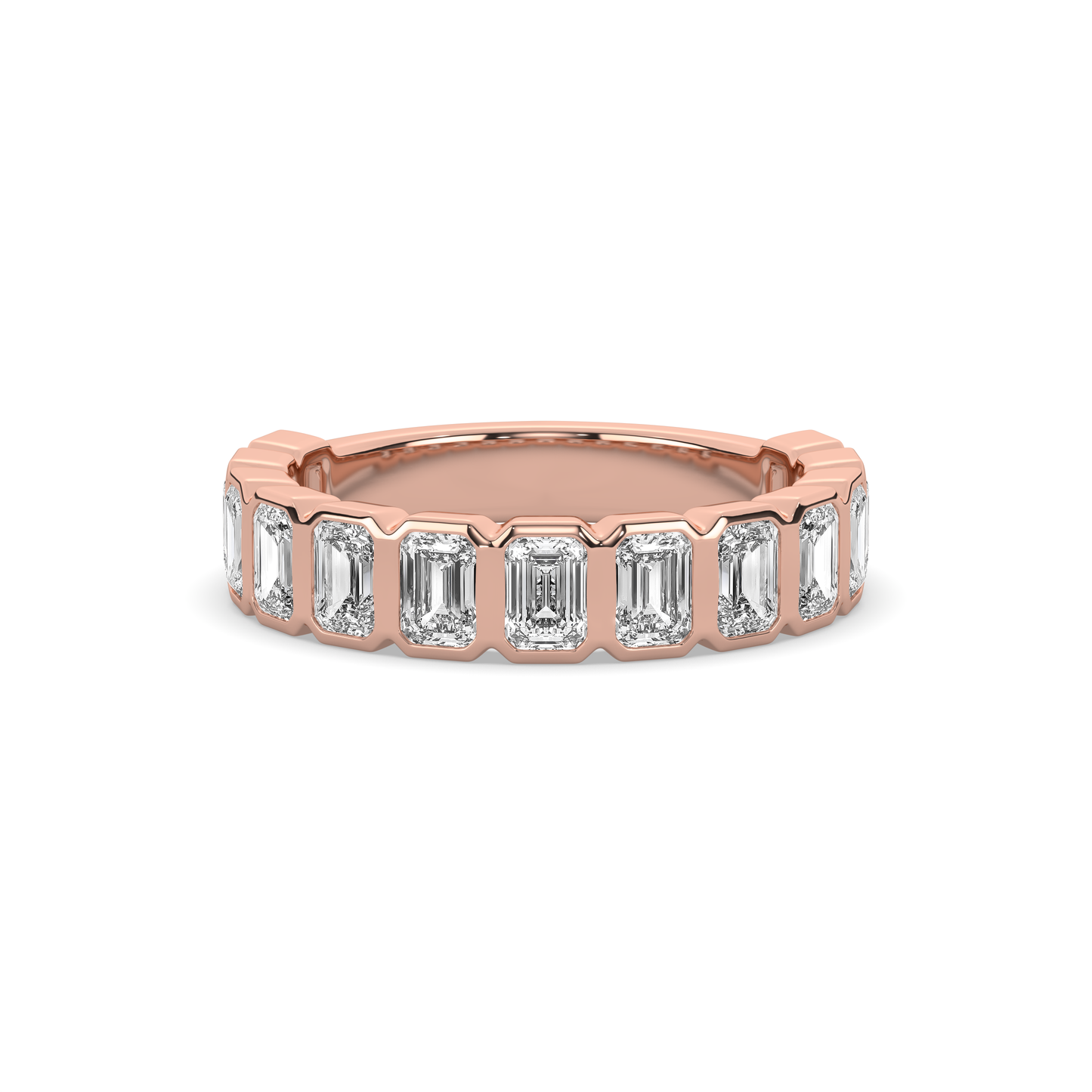 EMERALD DIAMOND BEZEL 3/4 BAND