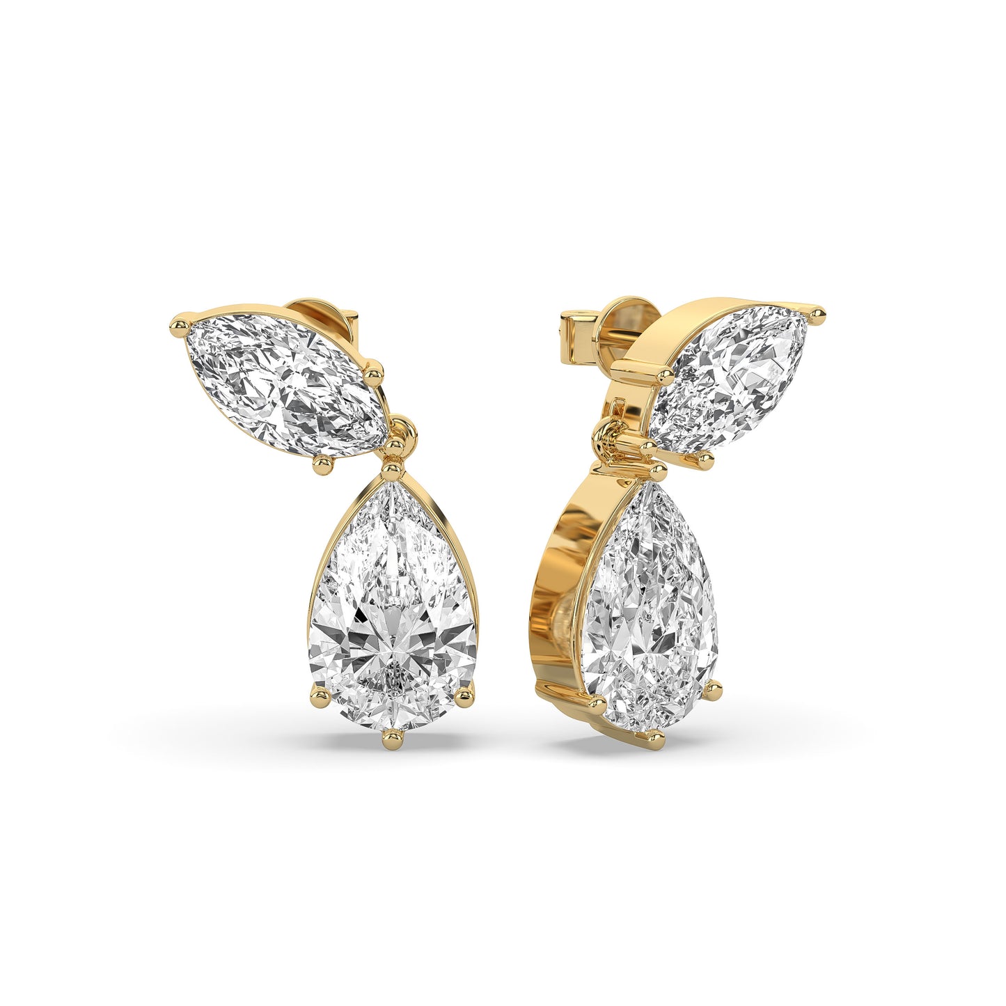 Marquise & Pear Drop Stud Earrings