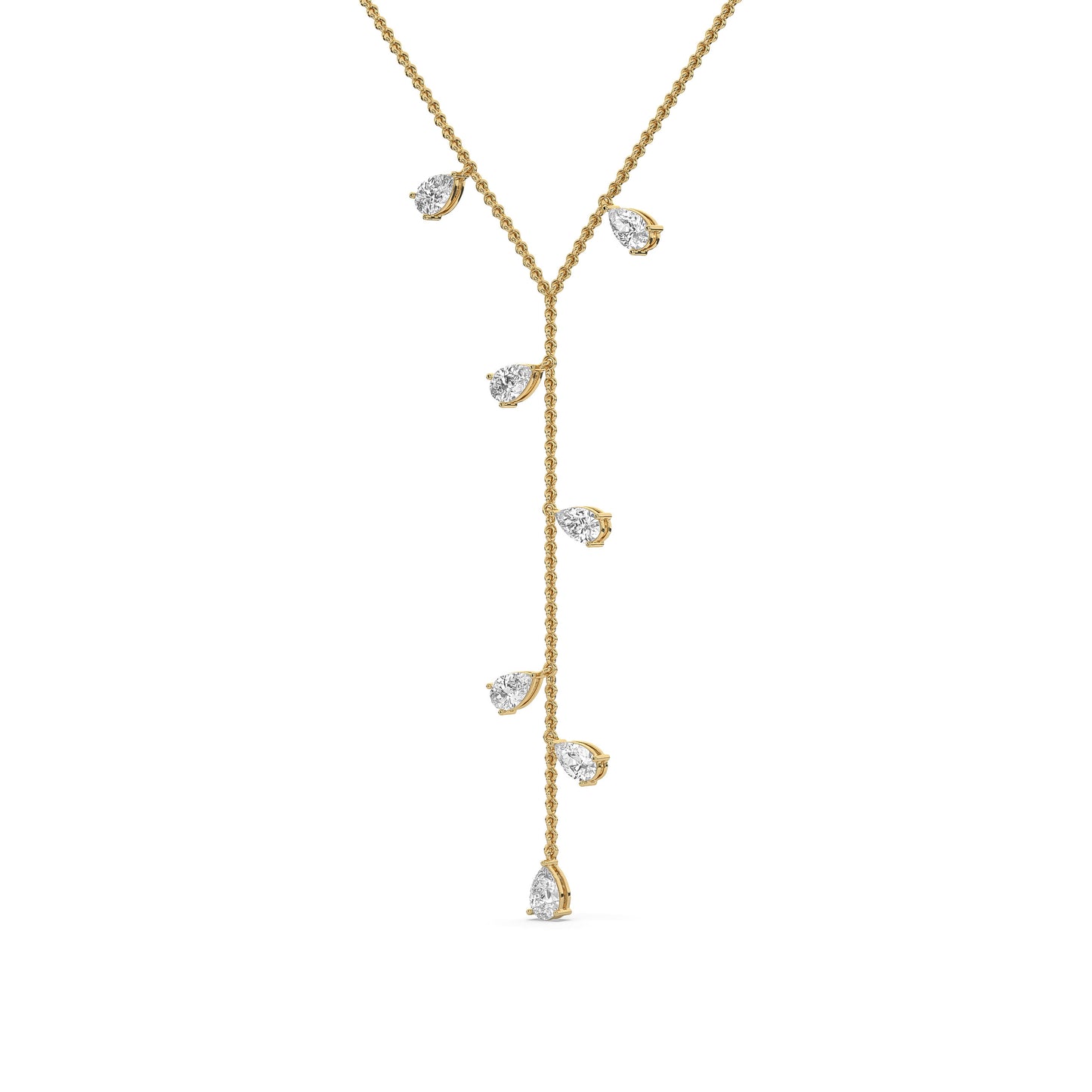 Pear Diamond Drop Lariat