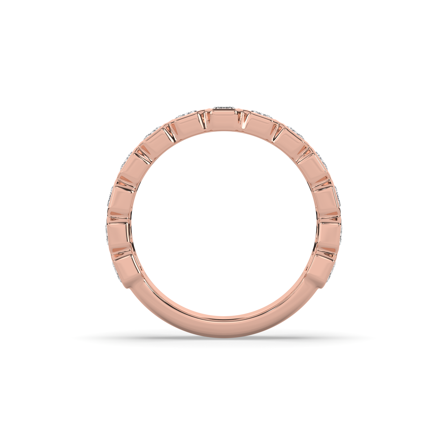 EMERALD DIAMOND BEZEL 3/4 BAND